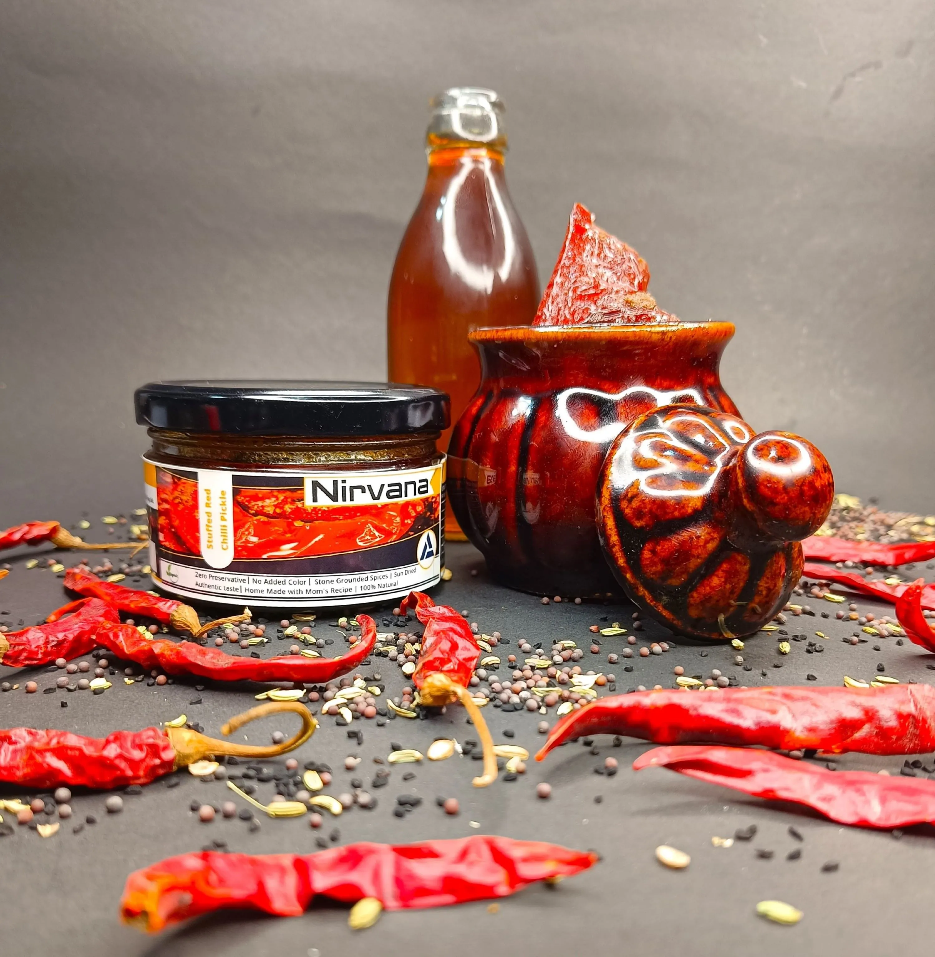 Stuffed-Red Chilli Pickle
